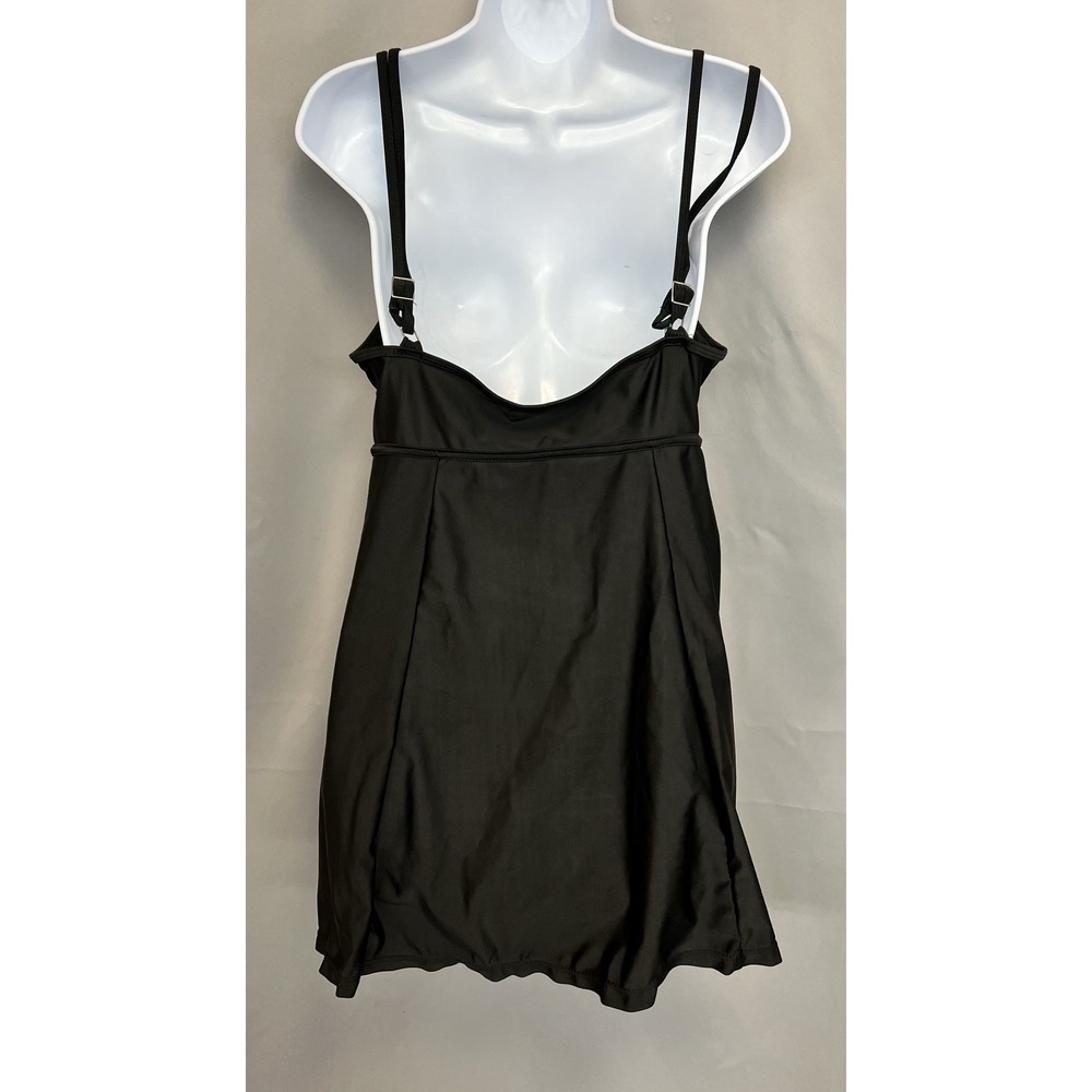Danify Swim Dress Black Swimsuit Skirted One Piece Size 44 Modest - Picture 3 of 11